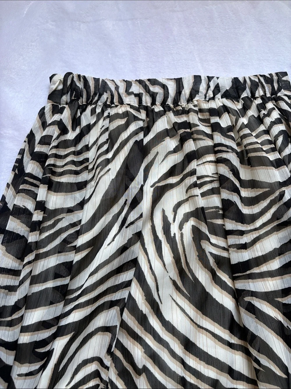 Express Zebra-Print Maxi Skirt - Black & White